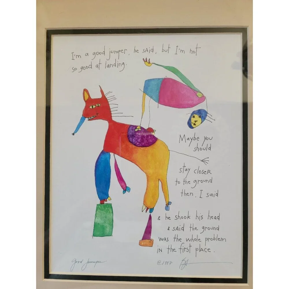 Framed Brian Andreas "Good Jumper" Print - Picture 3 of 4